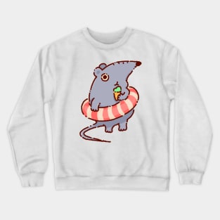 Rat with a floater and ice cream Crewneck Sweatshirt